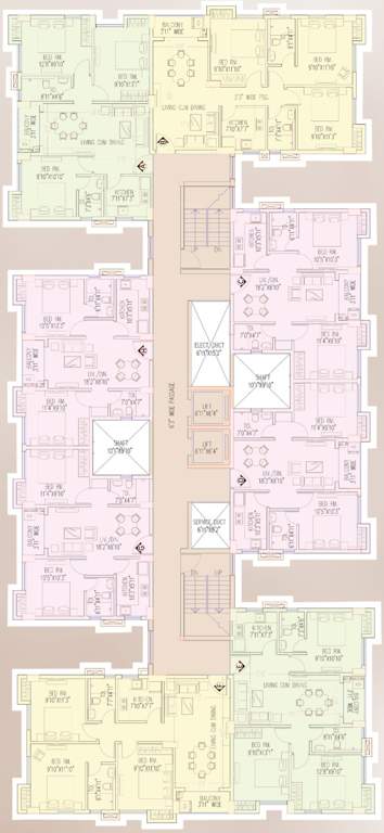  city birati Tower C Cluster Plan From 1st To 8th Floor
