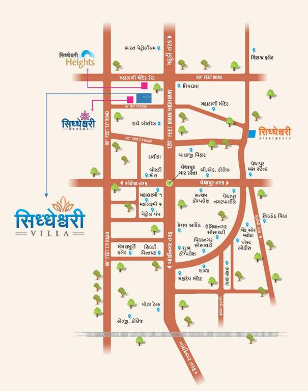  siddheshwari villa Location Plan