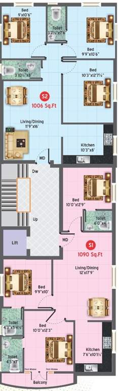  muruga Muruga Cluster Plan For 2nd Floor