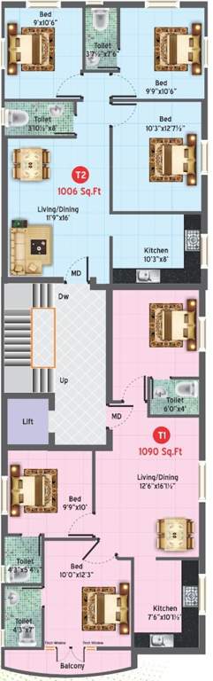  muruga Muruga Cluster Plan For 3rd Floor