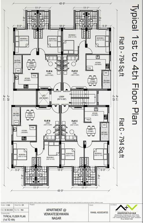  nandi gardens Nandi Gardens Cluster Plan from 1st to 4th Floor