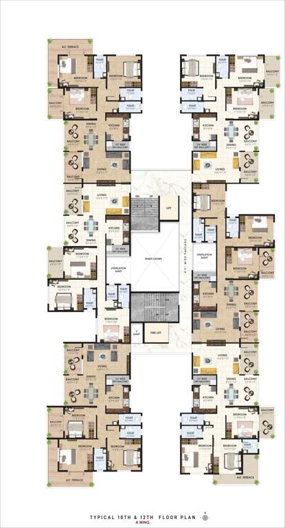  shree hari krushna heights Wing A Residenital Cluster Plan for 10th Floor
