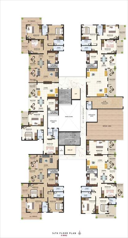  shree hari krushna heights Wing A Residenital Cluster Plan for 11th Floor