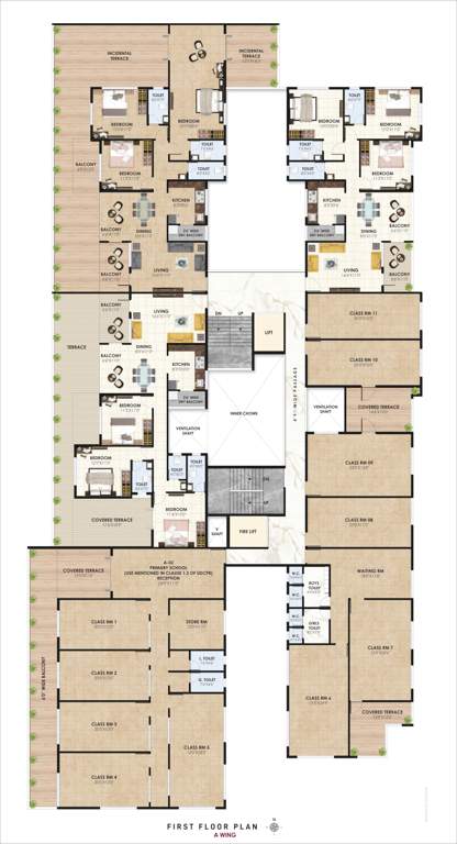  shree hari krushna heights Wing A Residenital Cluster Plan for 2nd Floor