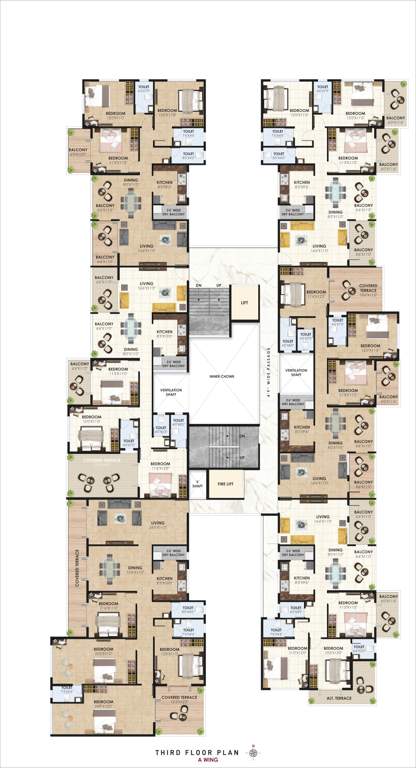  shree hari krushna heights Wing A Residenital Cluster Plan for 4th Floor
