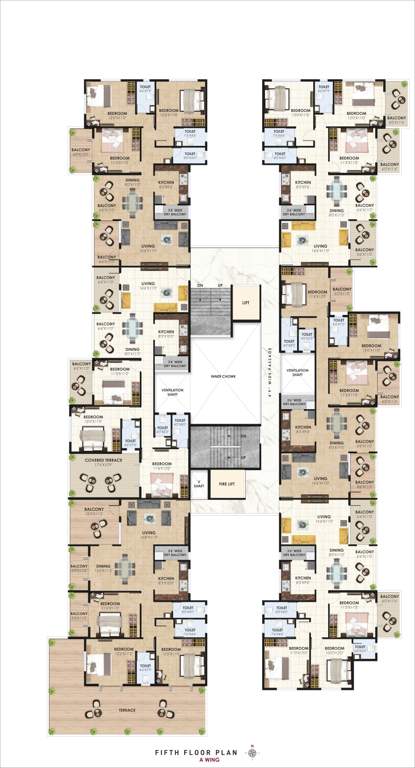  shree hari krushna heights Wing A Residenital Cluster Plan for 6th Floor