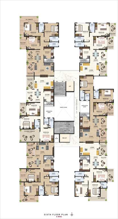  shree hari krushna heights Wing A Residenital Cluster Plan for 7th Floor