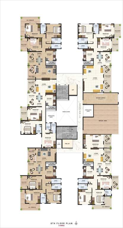  shree hari krushna heights Wing A Residenital Cluster Plan for 9th Floor