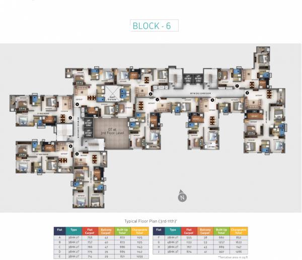  windmere-phase-ii Block 6 Typical Cluster Plan for 3 to 11 floors