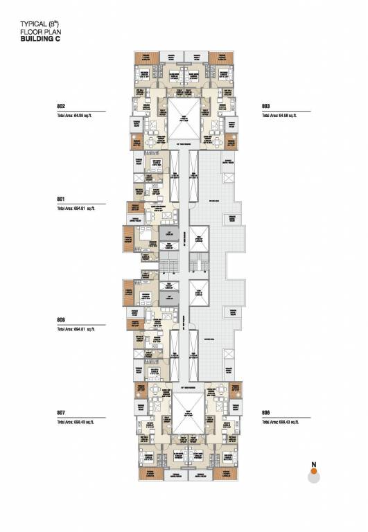  skyline phase i Tower C Cluster Plan from 2nd, 4th, 6th And  10th Floor