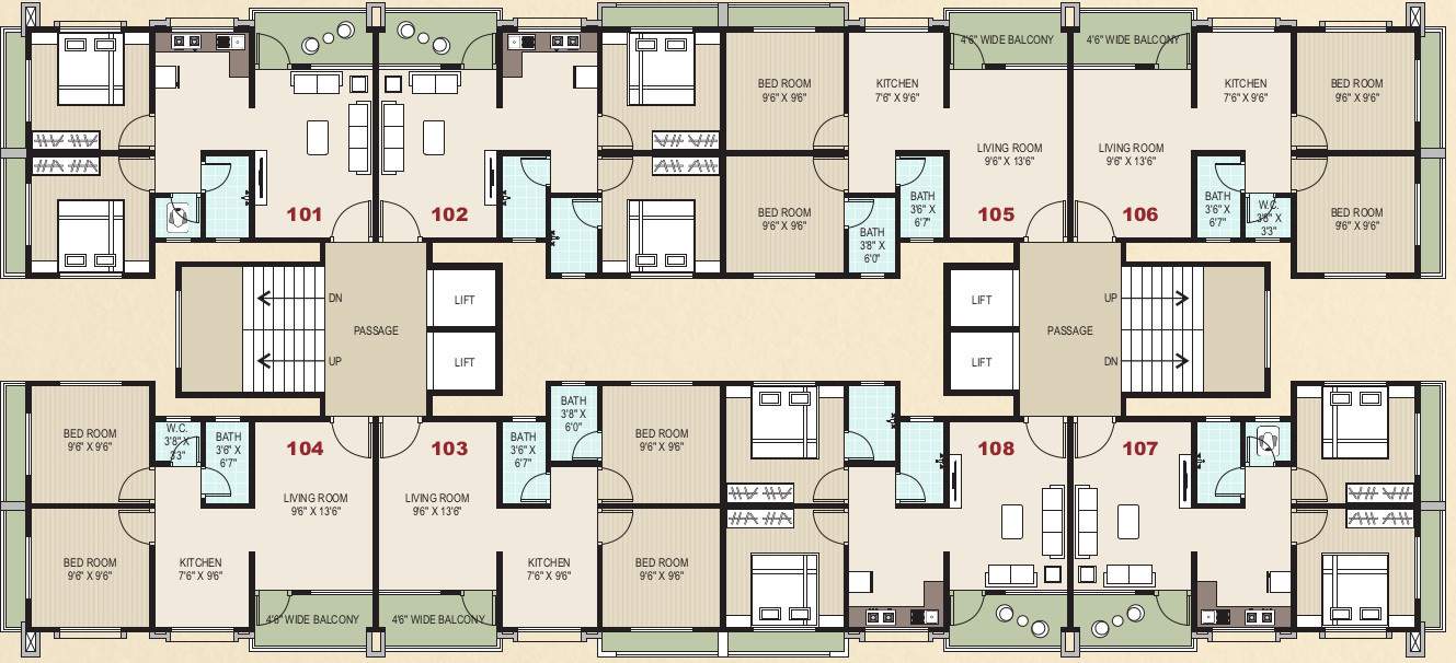  shashidhwar Block B Cluster Plan From 1st To 7th Floor