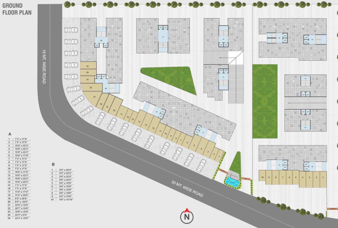  dream A1, A2, A3, A4, A5, A6, B1, B2, B3, B4, B5, B6 Cluster Plan for ground Floor