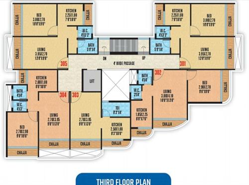  shree-ambika-aangan Shree Ambika Aangan Cluster Plan for 3rd Floor