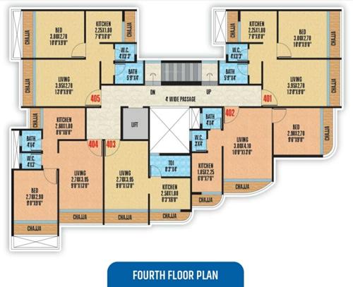  shree-ambika-aangan Shree Ambika Aangan Cluster Plan for 4th Floor