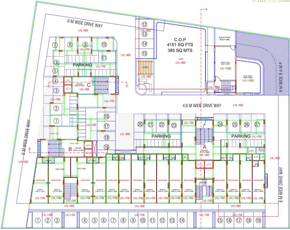  magnate icon A,B,C Cluster Plan For Ground Floor