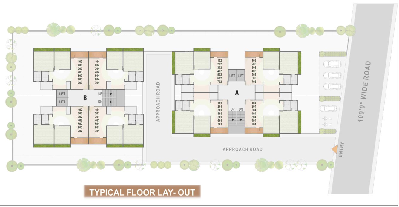  sharnam 56 Tower A Cluster Plan from 1st to 7th Floor