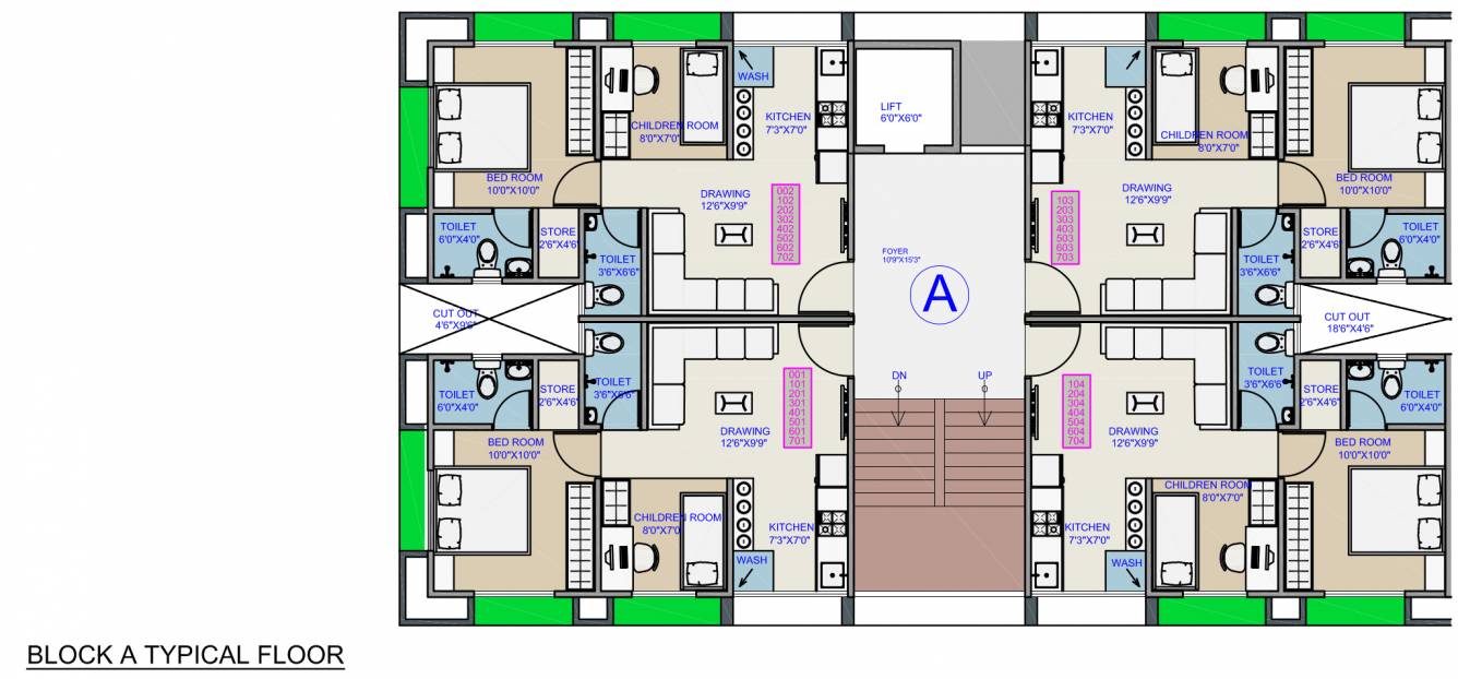  ratna shahswat A Wing Cluster Plan for Typical Floor