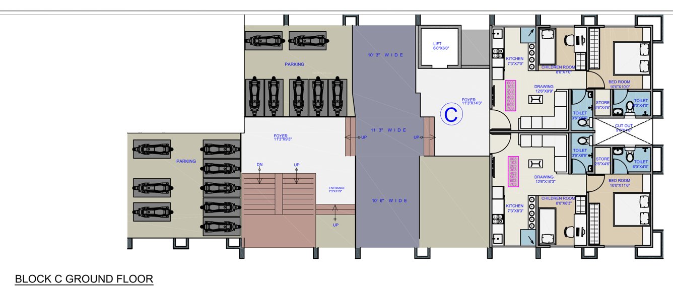  ratna shahswat C Wing Cluster Plan for ground Floor