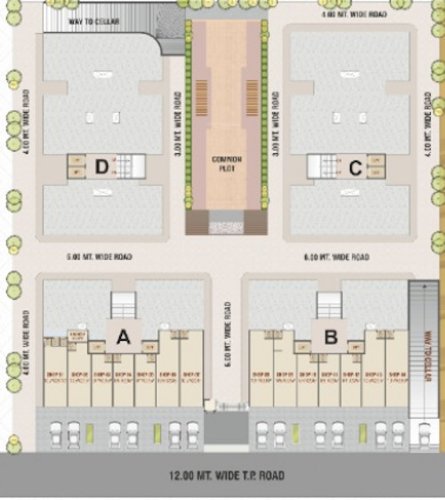  sarthi-gold Block A, B, C & D Cluster Plan For Ground Floor