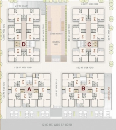 sarthi gold Block A, B, C & D Typical Cluster Plan 