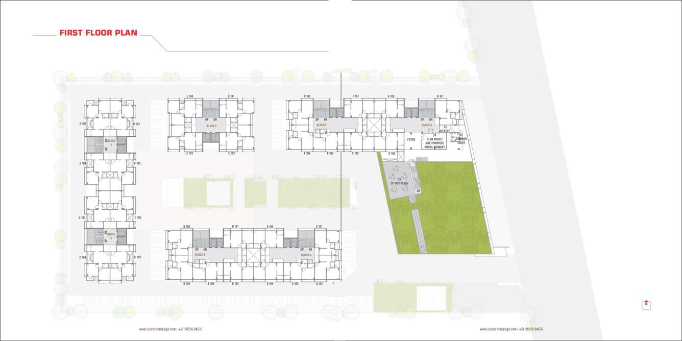  aarambh Block A, B, C, D, E, F And G Cluster Plan for 1st Floor