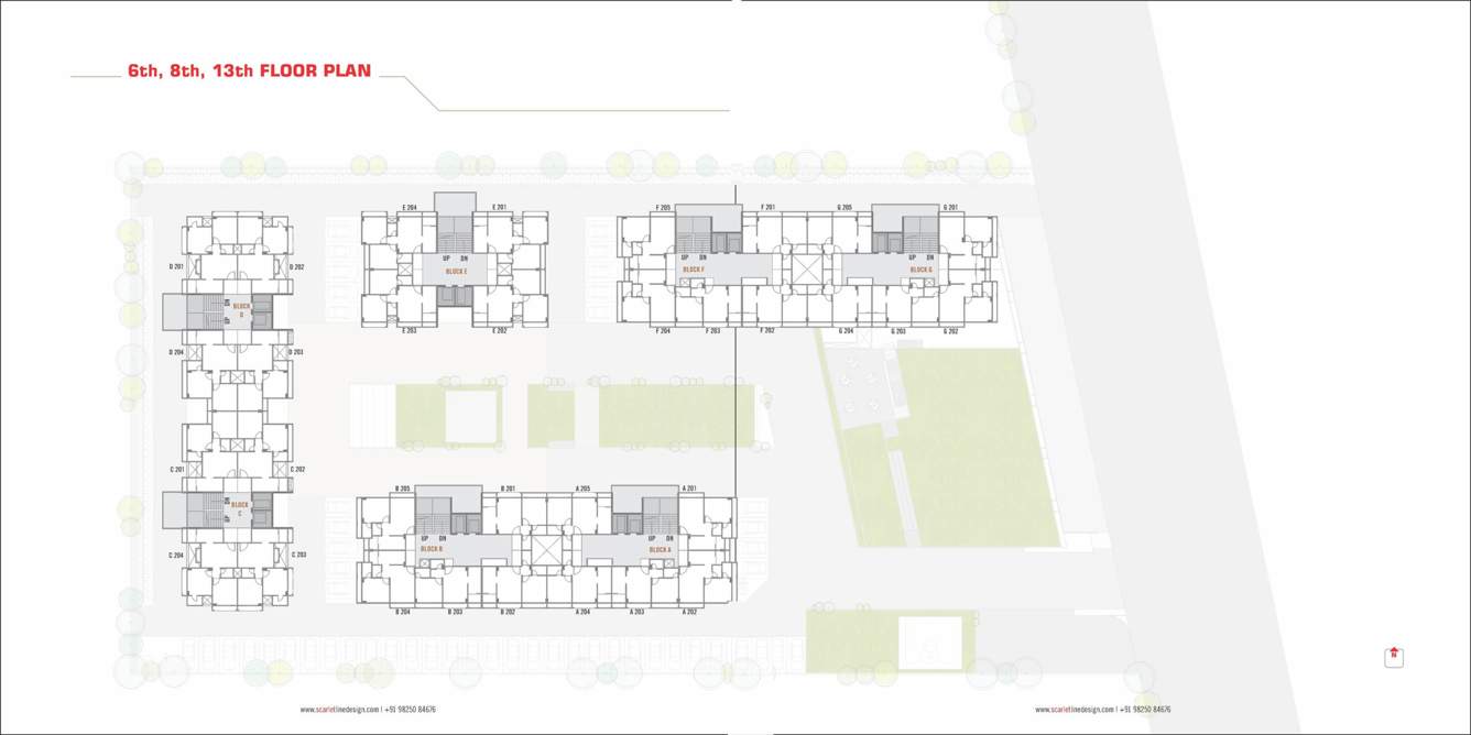  aarambh Block A, B, C, D, E, F And G Cluster Plan For 6, 8, And 13th Floor