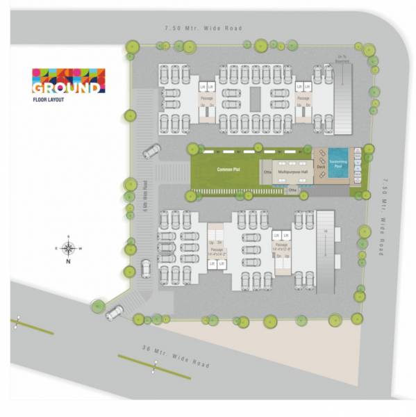  devbhumi-residency Tower A Cluster Plan for ground Floor