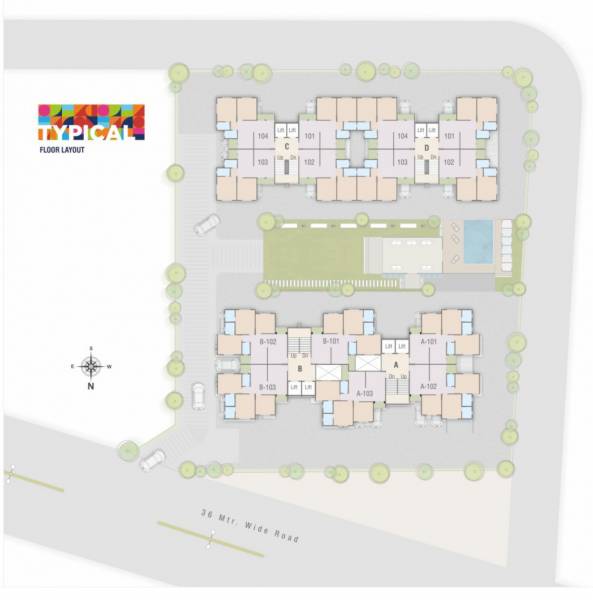  devbhumi-residency Typical Floor Plan Tower ABCD