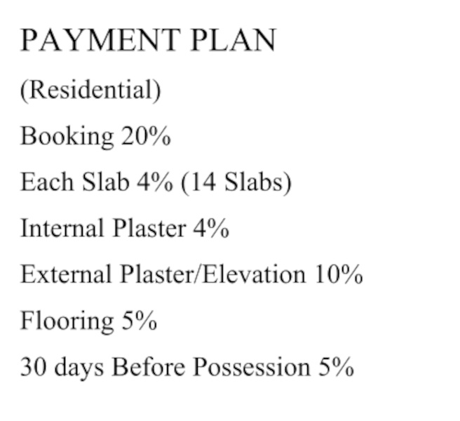 rudraksh Construction Linked Payment (CLP) Payment Plan