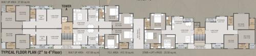 A And B Cluster Plan from 2nd to 4th Floor kaushalya-heights A And B Cluster Plan from 2nd to 4th Floor