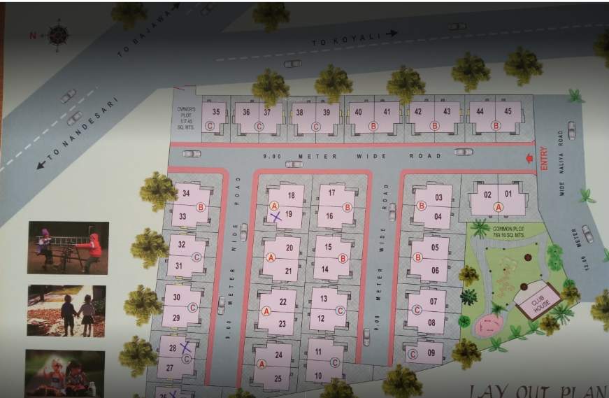  bunglows Layout Plan