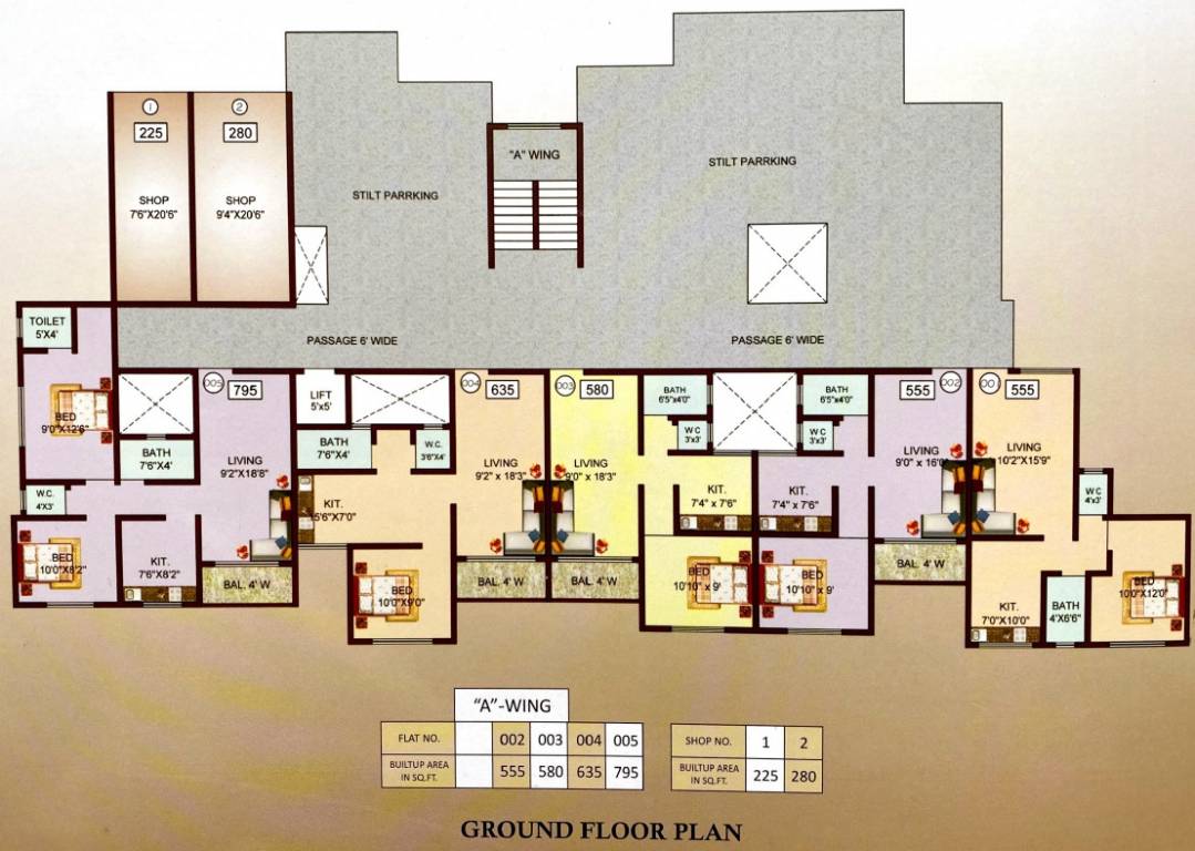 shraddha A Wing Cluster Plan for ground Floor