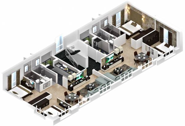 evana Evana 3D Cluster Plan from 1st to 4th Floor