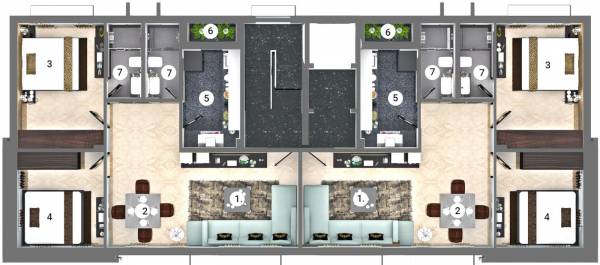  evana Evana Cluster Plan from 1st to 4th Floor