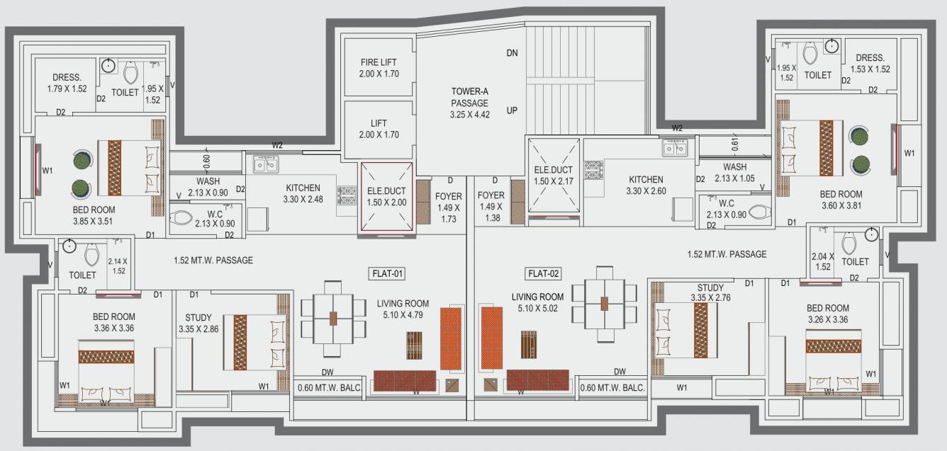primero Primero Cluster Plan For Typical Floor