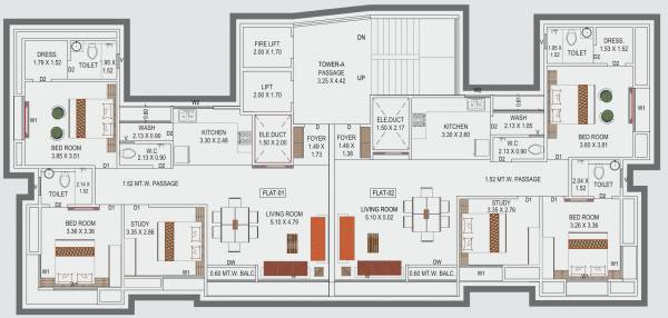 Primero Cluster Plan For Typical Floor primero Primero Cluster Plan For Typical Floor