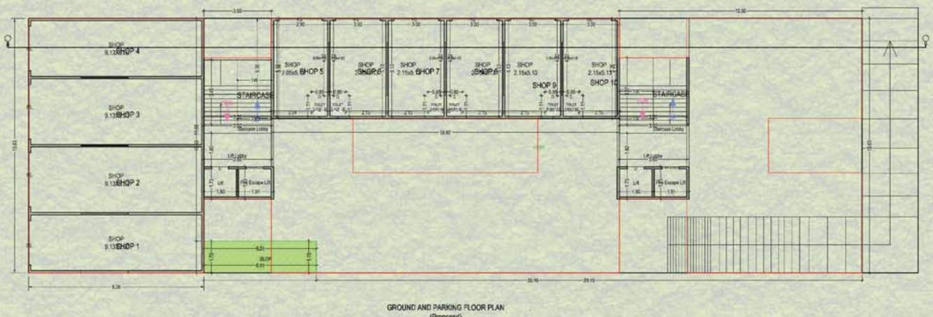  mohammadi heights A, B, C And D Cluster Plan for ground Floor