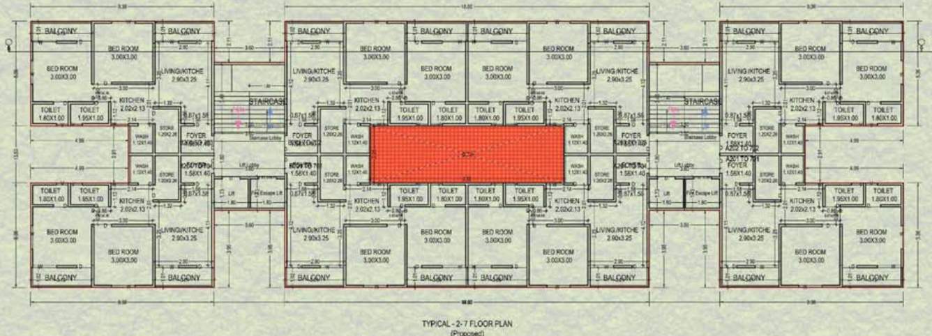  mohammadi heights A, B, C And D Cluster Plan from 2nd to 7th Floor
