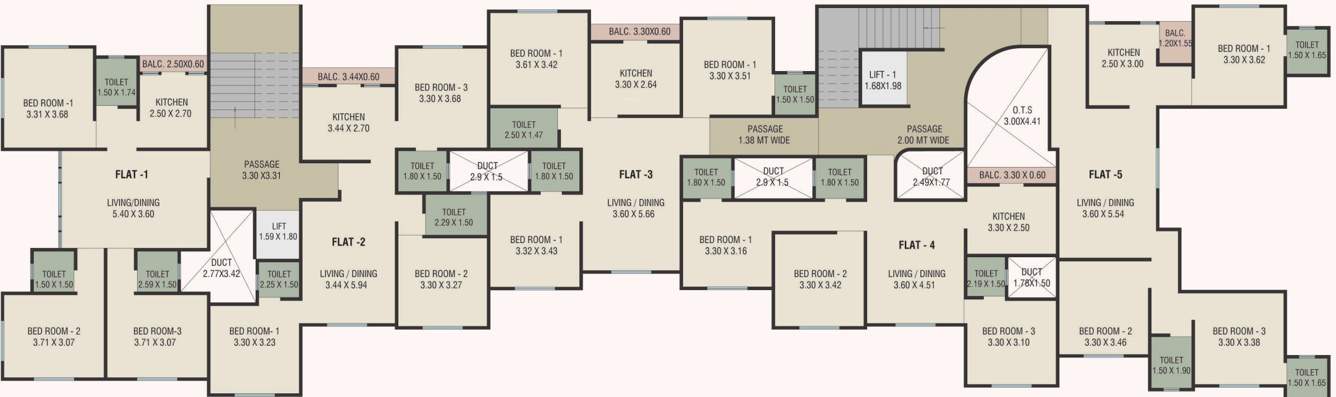  heritage green Tower A Cluster Plan From 2nd To 5th Floor