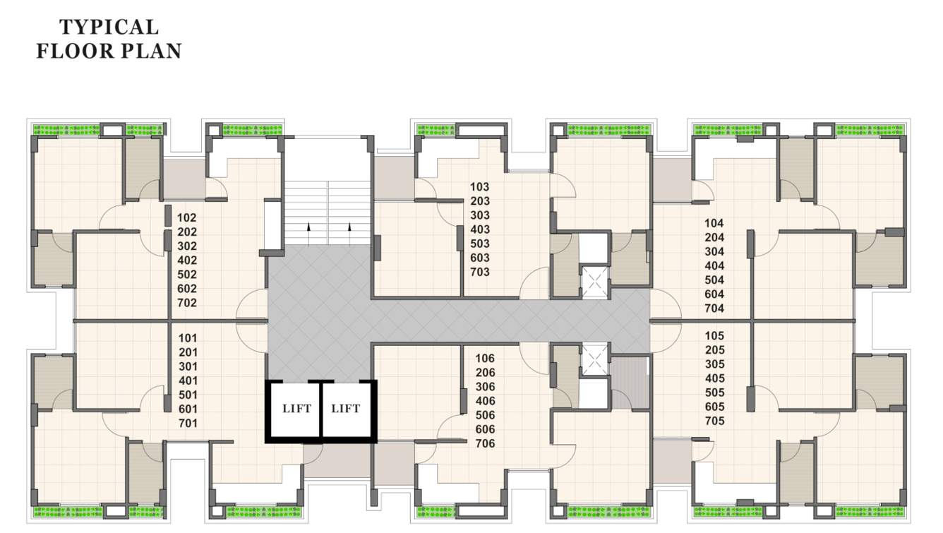  suyash residency 2 Suyash Residency 2 Cluster Plan from 1st to 7th Floor