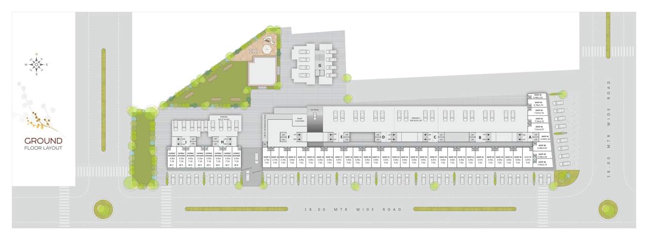  icon Tower ABCDEF Cluster Plan for ground Floor