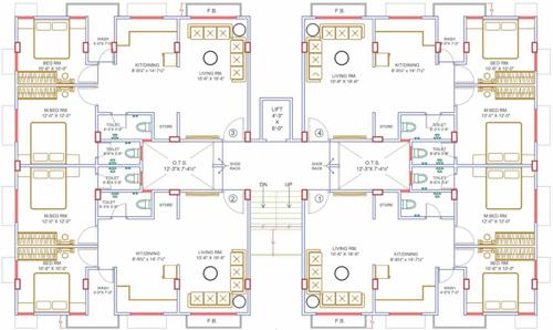 Omkar Residency Cluster Plan from 1st to 4th Floor omkar-residency Omkar Residency Cluster Plan from 1st to 4th Floor