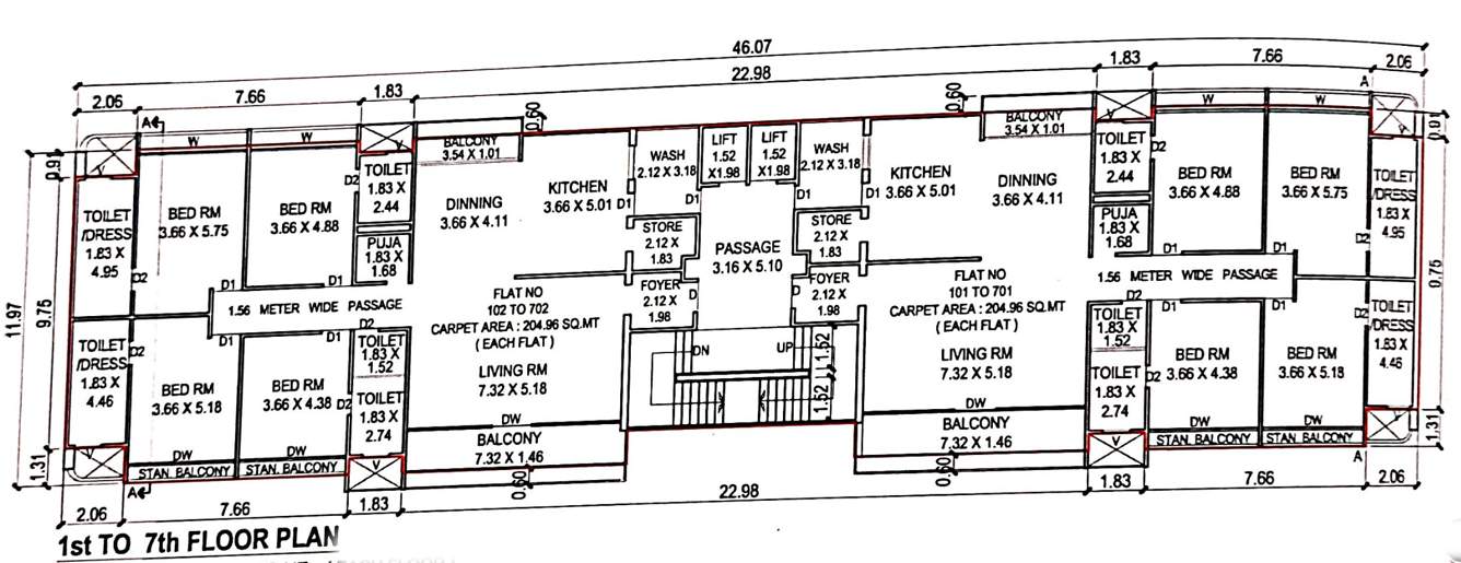  kishan exotica Kishan Exotica Cluster Plan from 1st to 7th Floor