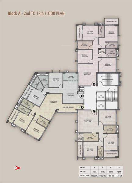  twin towers ii Cluster Plan from 2nd to 12th Floor