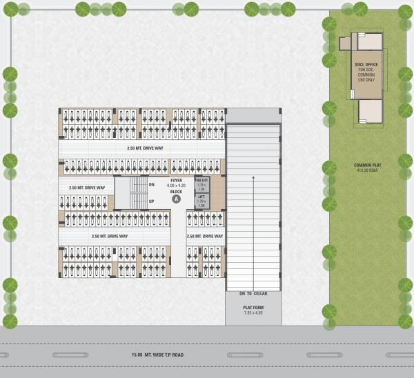  heights Saral Heights Cluster Plan for ground Floor