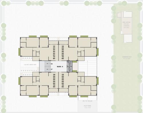  heights Saral Heights Cluster Plan from 1st to 8th Floor
