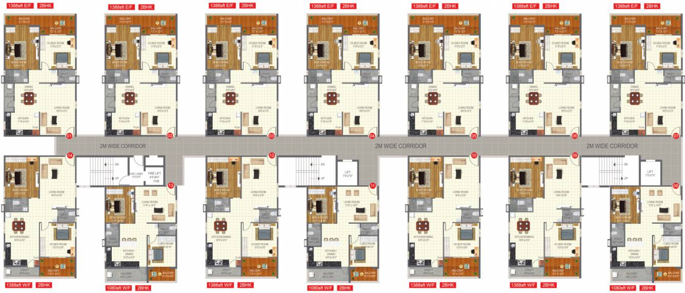  skyon E Cluster Plan from 1st to 12th Floor