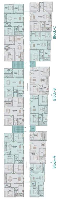  rays Block A B And C Cluster Plan For Typical Floor