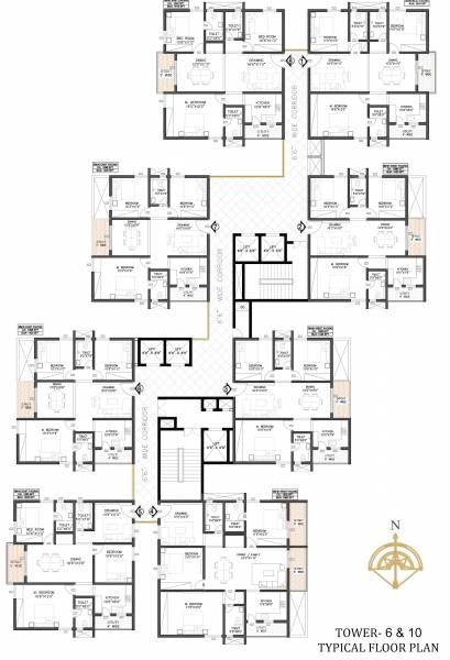  sarvani-elite Block 6 And 10 Cluster Plan For Typical Floor