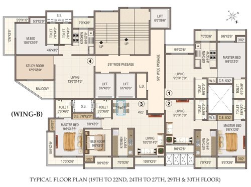  heights-b-wing Shree Nidhi Heights B Wing Cluster Plan